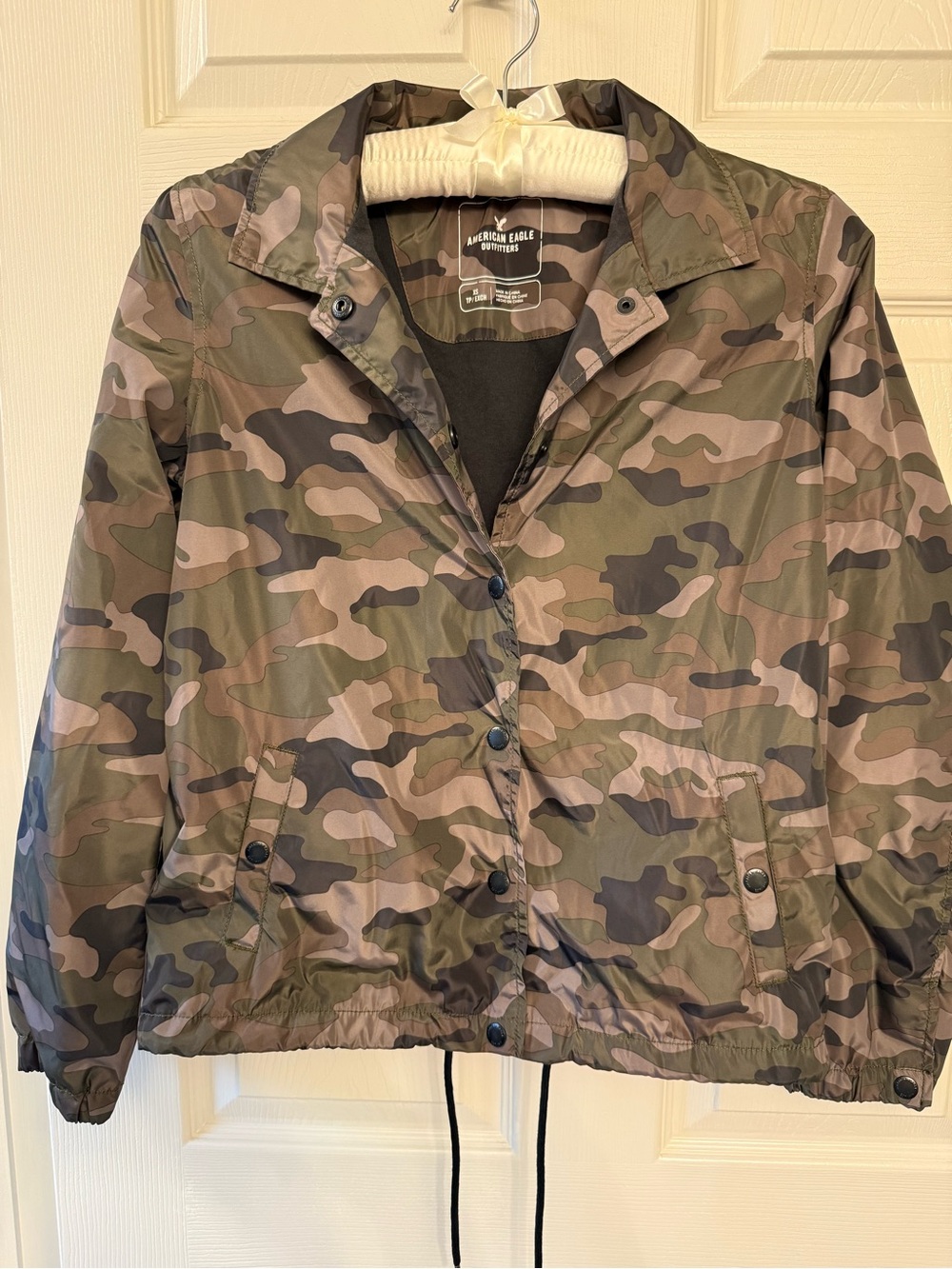 American Eagle Outfitters Women's Camouflage Bomber Jacket - Green & Brown